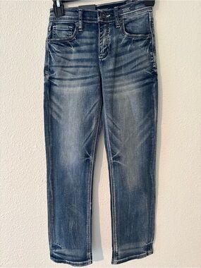 NWT BKE mid rise Conner Straight youth jeans in a medium wash blue denim
